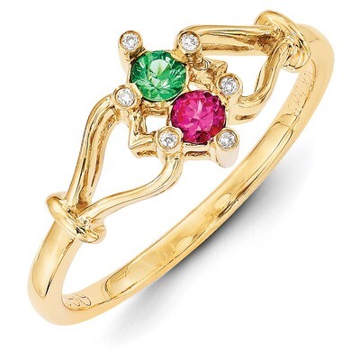 2 Birthstones Family Jewelry Diamond Semi-Set Ring 14k Yellow Gold XMR26/2, MPN: XMR26/2, 883957418…
