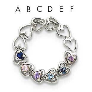 6 Synthetic Stone Family Pendant 14k White Gold XMPW53/6SY, MPN: XMPW53/6SY, 883957150895