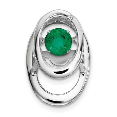 Created Emerald Birthstone Vibrant Pendant Sterling Silver Rhodium QBPD32MAY, MPN: QBPD32MAY, 88395…