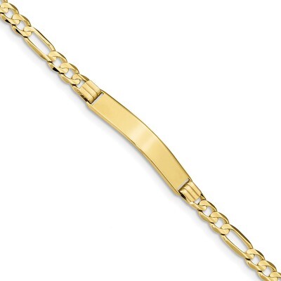 7 Inch Figaro Link ID Bracelet 10k Gold 10LID78-7, MPN: 10LID78-7, 191101598203