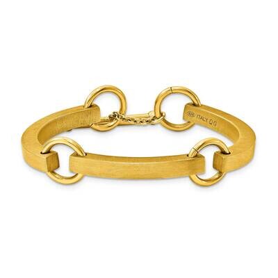 Sterling Silver Yellow Plate small Vicenza Staus Link Bracelet J284301240625