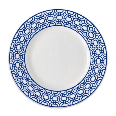 Caskata Newport Garden Gate Rimmed Dinner Plate Blue DINA-501, MPN: DINA-501, 817325016056