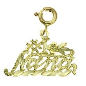 Dazzlers Jewelry Number One Nana Pendant Necklace Charm Bracelet in Yellow, White or Rose Gold 1049…
