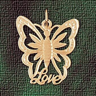 Dazzlers Jewelry Butterfly Pendant Necklace Charm Bracelet in Yellow, White or Rose Gold 3110, MPN:…