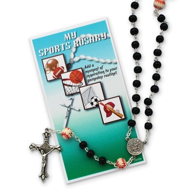Boys Black Baseball Sports Rosary GM19742, MPN: GM19742, 827225600880