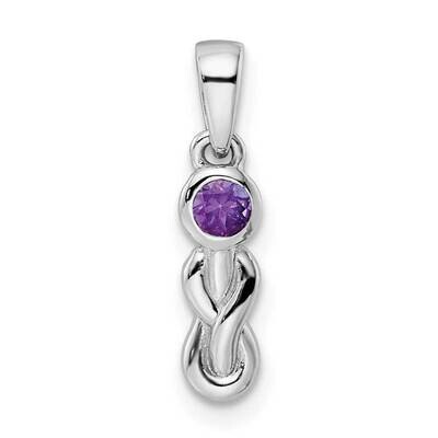 Amethyst Infinity Birthstone Pendant Sterling Silver Rhodium-plated QBPD34FEB, MPN: QBPD34FEB,