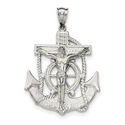 Mariner Crucifix Pendant Sterling Silver Polished QC8360, MPN: QC8360, 191101358821