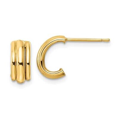 J-Hoop Earrings 14k Gold Polished YE1979, MPN: YE1979, 716838348022
