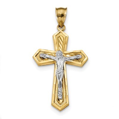 Diamond -cut Passion Crucifix Pendant 14k Two-Tone Gold K6313, MPN: K6313, 883957895062