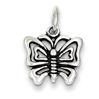 Antique Butterfly Charm Sterling Silver QC4983, MPN: QC4983, 883957912004
