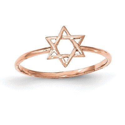 Polished Star of David Ring 14k Rose Gold K5732, MPN: K5732, 191101459368