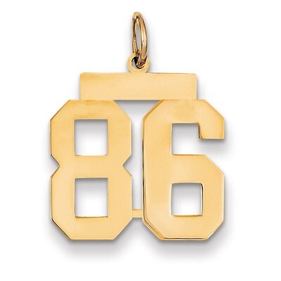 Number 86 Charm 14k Gold Medium Polished LM86, MPN: LM86, 883957138169