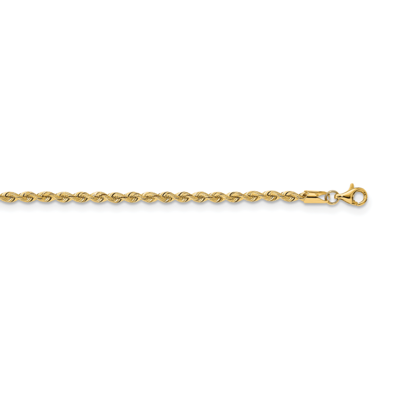 18 Inch 2.65mm Silky Rope Chain 14k Yellow Gold SKR023-18, MPN: SKR023-18, 883957964768
