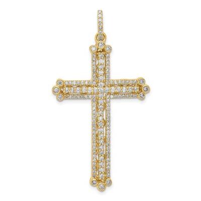 Budded Cross Pendant 14k Gold Diamond PM5127-100-YA, MPN: PM5127-100-YA, 883957213880