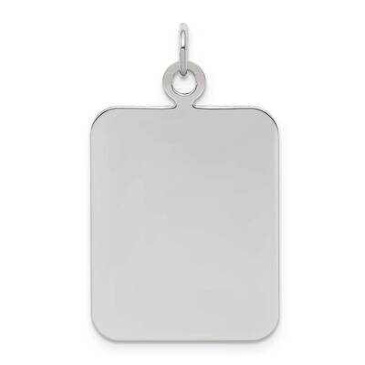 Engraveable Rectangle Polished Front/Satin Back Disc Charm Sterling Silver QM446, MPN: QM446, 88677…