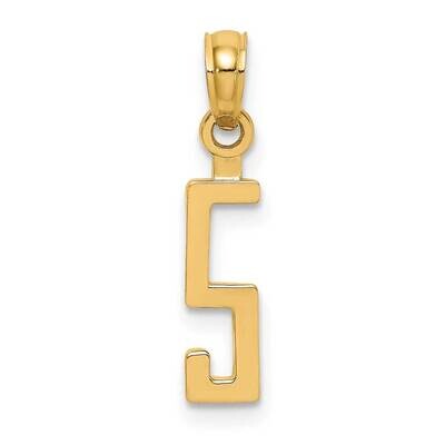 5 Block Style Charm 14k Gold NU05, MPN: NU05, 637218104024