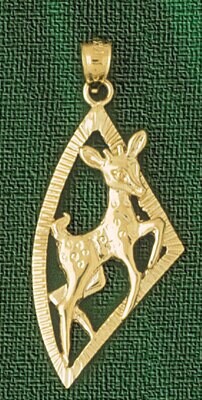 Dazzlers Jewelry Gazelle Pendant Necklace Charm Bracelet in Yellow, White or Rose Gold 2256, MPN: D…