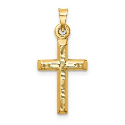 Diamond-cut Cross Pendant 14k Gold Hollow K6403, MPN: K6403, 886774011981