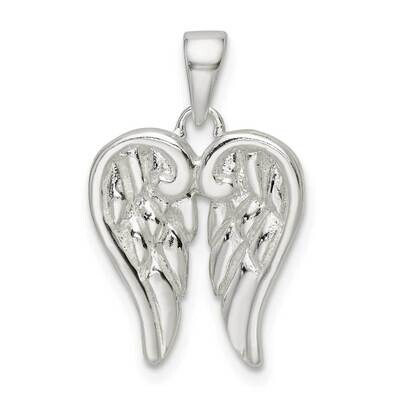 Angel Wings Pendant Sterling Silver Polished QC11217, MPN: QC11217, 191101769283