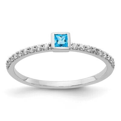 Blue Topaz Ring 14k White Gold Diamond RM4323-BT-015-WA, MPN: RM4323-BT-015-WA, 883957564494