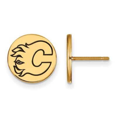 Calgary Flames Small Enamel Disc Earring Gold-plated Silver GP018FLA, MPN: GP018FLA, 886774922324