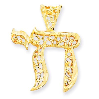 Filigree Chai Pendant 14k Gold C2814, MPN: C2814, 883957246864