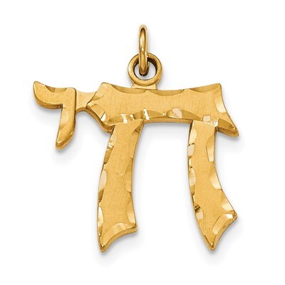 Chai Pendant Sterling Silver Gold-Tone Polished QC8449, MPN: QC8449, 191101456053