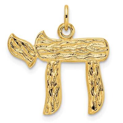 Textured Solid Chai Symbol Pendant 14k Gold Polished XR2017, MPN: XR2017, 196904071472