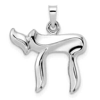 Hollow Chai Symbol Pendant 14k White Gold Polished XR2009, MPN: XR2009, 196904072387