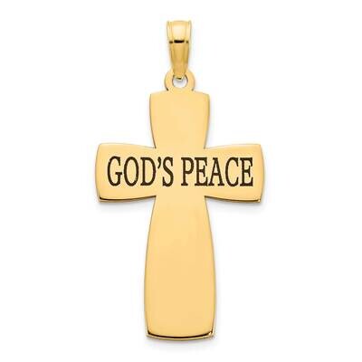 Epoxy God&#39;s Peace Cross Pendant 14k Gold Polished D5049, MPN: D5049,