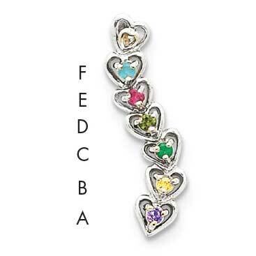 6 Genuine Stone Family Pendant 14k White Gold XMPW54/6GY, MPN: XMPW54_6--6, 883957417325