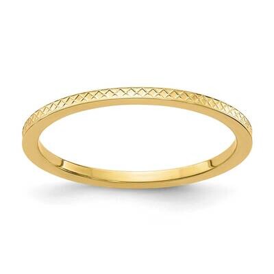 1.2mm Criss-Cross Pattern Stackable Band 14k Gold STK20-120Y, MPN: STK20-120Y, 191101669149