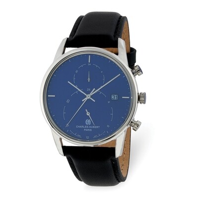 Charles Hubert Mens Stainless Steel Blue Dial Dual Time Watch  XWA6029, MPN: XWA6029, 848870008777