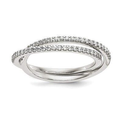 CZ Diamond Intertwined Rings Sterling Silver QR6627, MPN: QR6627, 886774041438