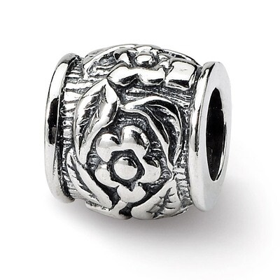 Floral Bead - Sterling Silver QRS236, MPN: QRS236, 883957721347