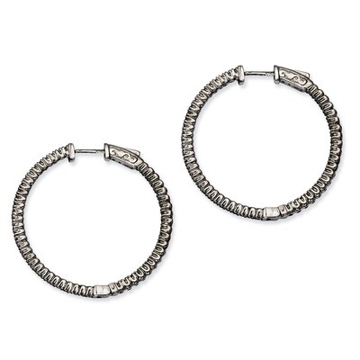 In and Out Diamond Round Hoop Earrings Sterling Silver Rhodium-plated QE7562B, MPN: QE7562B, 886774…