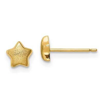 Satin and Polished Star Post Earrings 14k Gold YE2066, MPN: YE2066, 191101786600