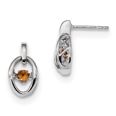 Citrine Birthstone Vibrant Earrings Sterling Silver Rhodium QBE32NOV, MPN: QBE32NOV, 883957574004