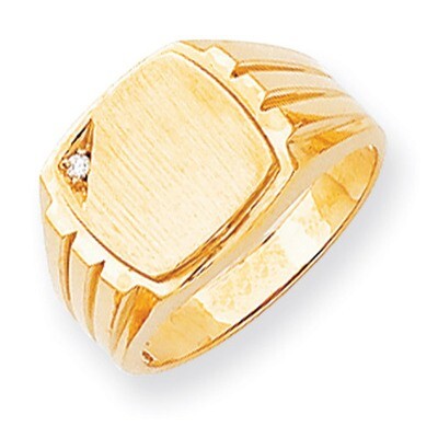 Diamond signet ring 14k Gold RS395AA, MPN: RS395AA, 883957317373
