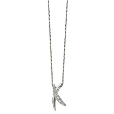 Swarovski Crystals X 16 Inch Necklace Stainless Steel Polished SRN2733-16 by Chisel, MPN: SRN2733-1…