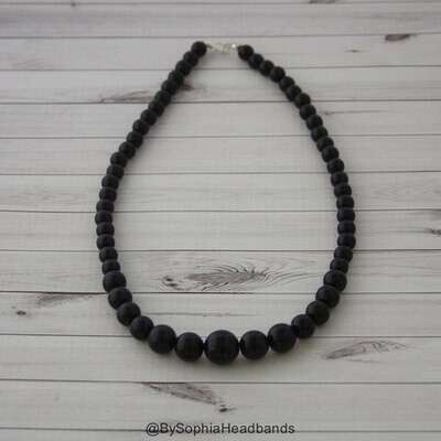 Black Baby Necklace Black Girls Necklace BlackNecklace Baby Bead Necklace Kids Necklace Toddler Nec…