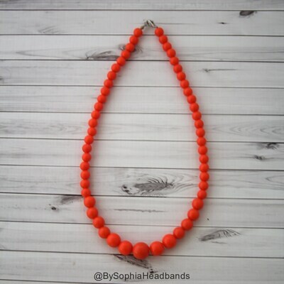 Baby Necklaces Orange Baby Necklace Orange Girls Necklace Orange Necklace Baby Bead Necklace Orange…