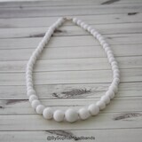 Baby Necklaces White Baby Necklace White Girls Necklace White Necklace Baby Bead Necklace Pink Kids…