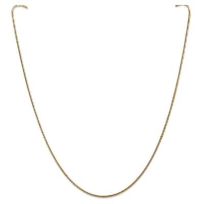 1.6mm Round Snake Chain 22 Inch 14k Gold SNA160-22, MPN: SNA160-22, 883957171906