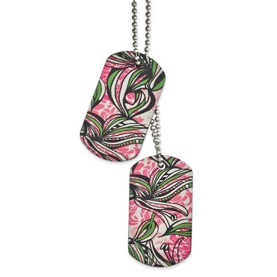 Zen Garden Military Dog Tag 24 Inch Necklace Stainless Steel SRN1219-24