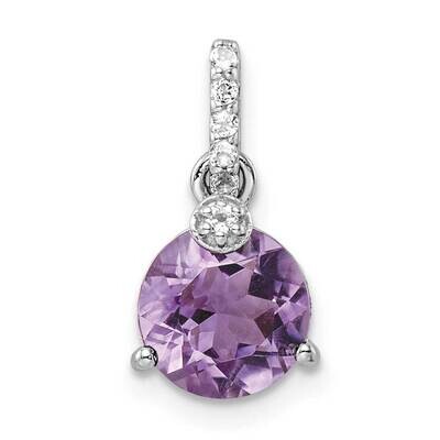 Circle 1.47Amethyst Whitetopaz Pendant Sterling Silver Rhodium-Plated QP5710AM, MPN: QP5710AM,