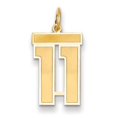 Number 11 Charm 14k Gold Medium Satin LSM11, MPN: LSM11, 883957073446