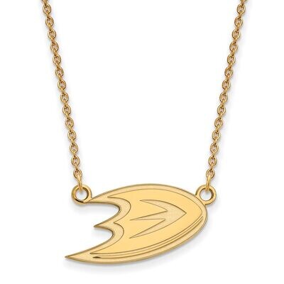 Anaheim Ducks Small Pendant with Chain Necklace Gold-plated Silver GP013MDU-18, MPN: GP013MDU-18, 8…