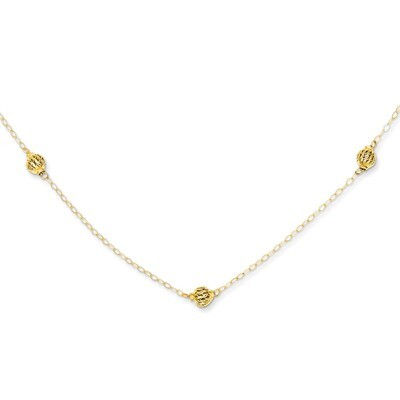 Bead Necklace 18 Inch 14k Gold SF1867-18, MPN: SF1867-18, 886774300221