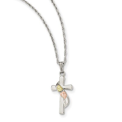 Cross Necklace 18 Inch 12k Gold Sterling Silver QBH214-18, MPN: QBH214-18, 31902787898